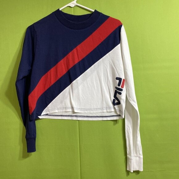 FILA‎ Blue Women's Blue, Red, White Graphic Pullover Sweatshirt Sz S - Picture 3 of 11